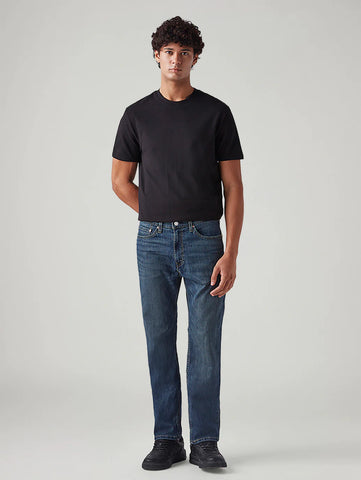 Men's 505 Blue Straight Fit Mid Rise Jeans