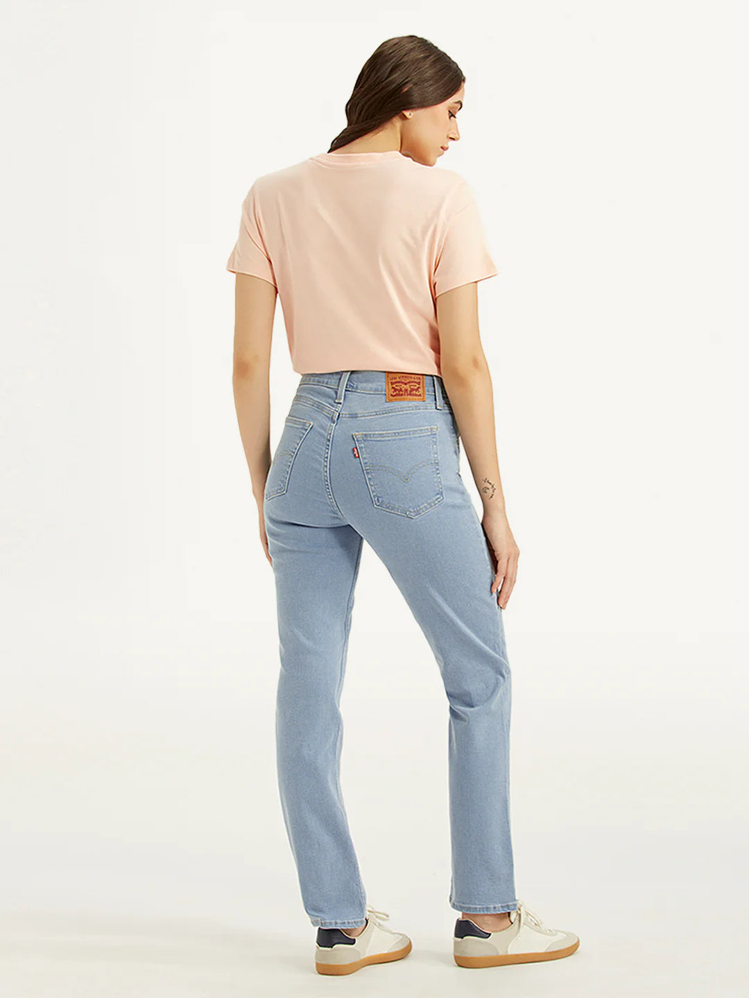 Women's 724 Light Blue Slim Straight Fit High Rise Jeans